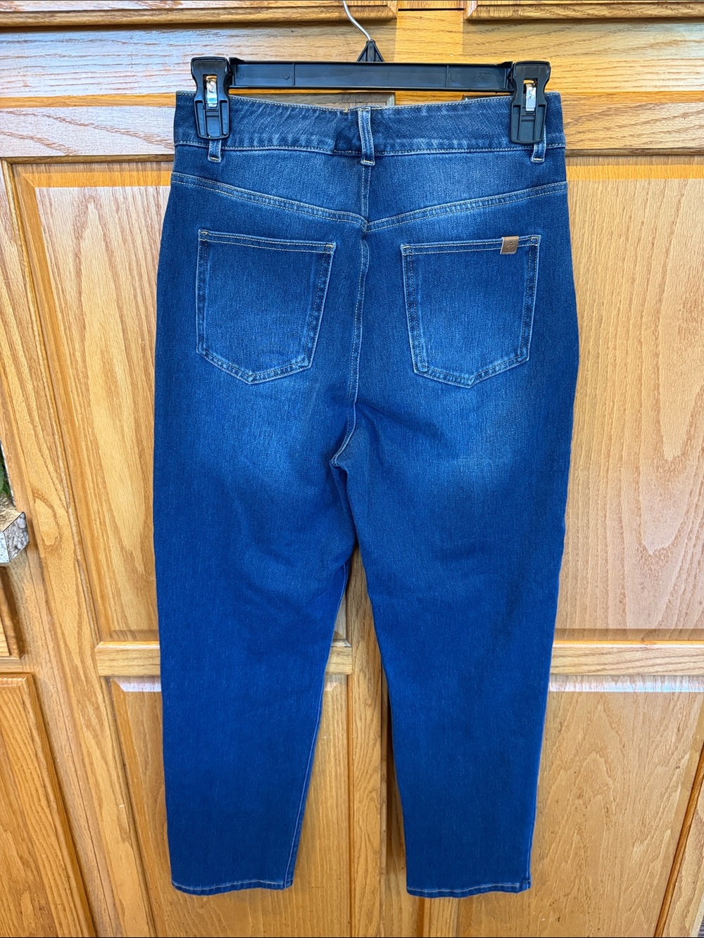 681 NWT Halara Flex Pull On Straight Leg Jeans Petite Small Blue Stretch - Picture 7 of 8
